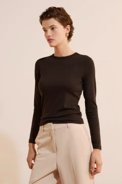 T-shirt à manches longues avec coton modal