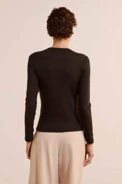 T-shirt à manches longues avec coton modal