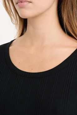 T-shirt manches longues en coton côtelé