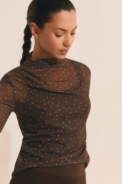 T-shirt manches longues en tulle