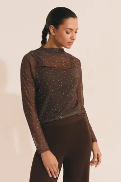 T-shirt manches longues en tulle