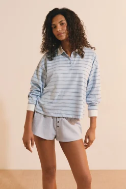 T-shirt manches longues à rayures en coton