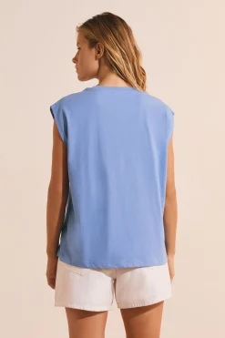 T-shirt sans manches avec inscription 