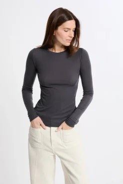 T-shirt thermique col rond avec laine