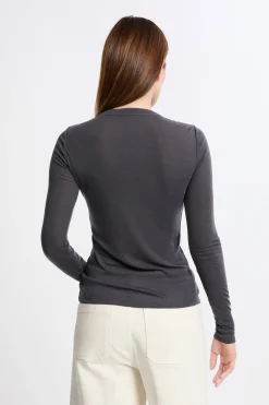 T-shirt thermique col rond avec laine