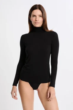 T-shirt thermique col roulé avec cachemire