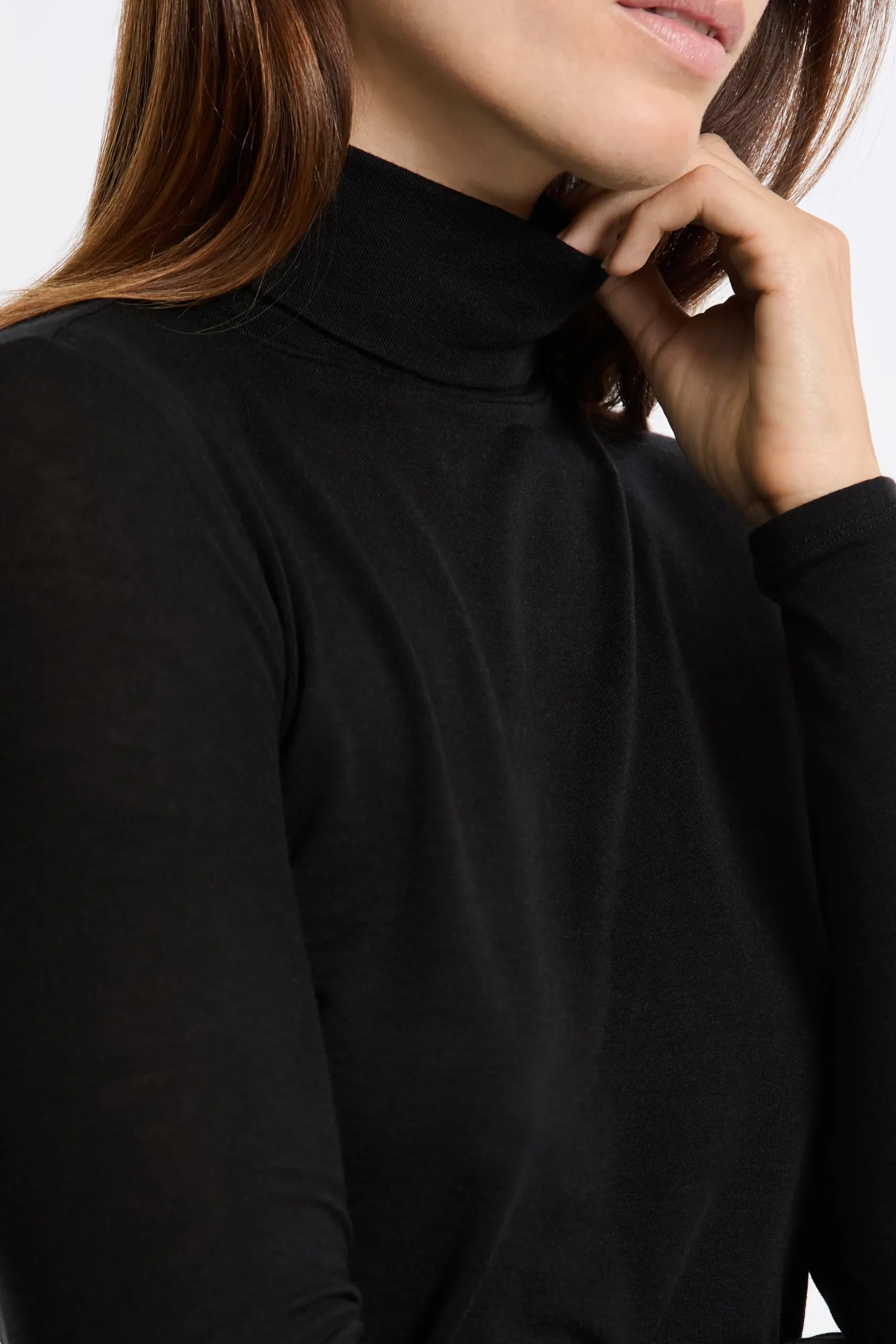 T-shirt thermique col roulé avec cachemire