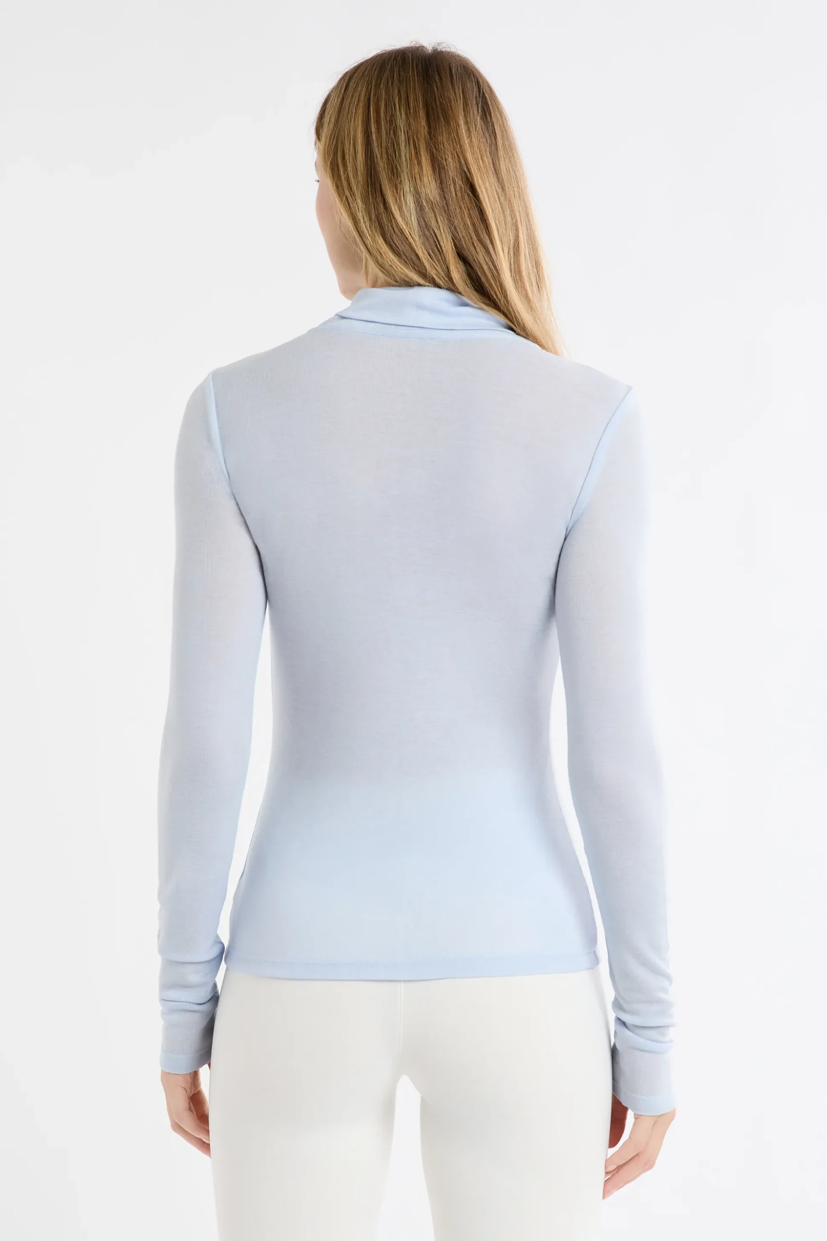 T-shirt thermique col roulé avec laine
