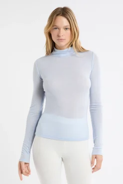 T-shirt thermique col roulé avec laine
