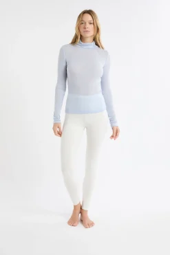 T-shirt thermique col roulé avec laine