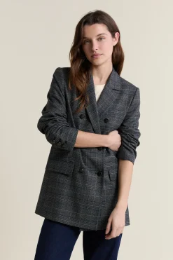Veste blazer à carreaux