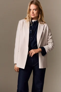 Veste blazer oversize à rayures