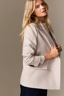 Veste blazer oversize à rayures