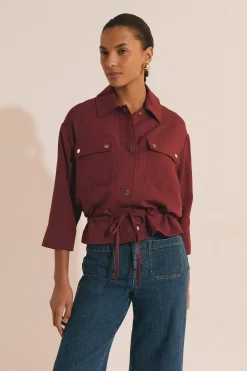 Veste casual avec détails boutonnés argentés