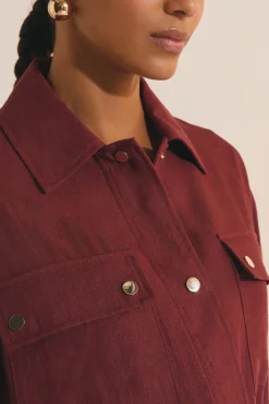 Veste casual avec détails boutonnés argentés