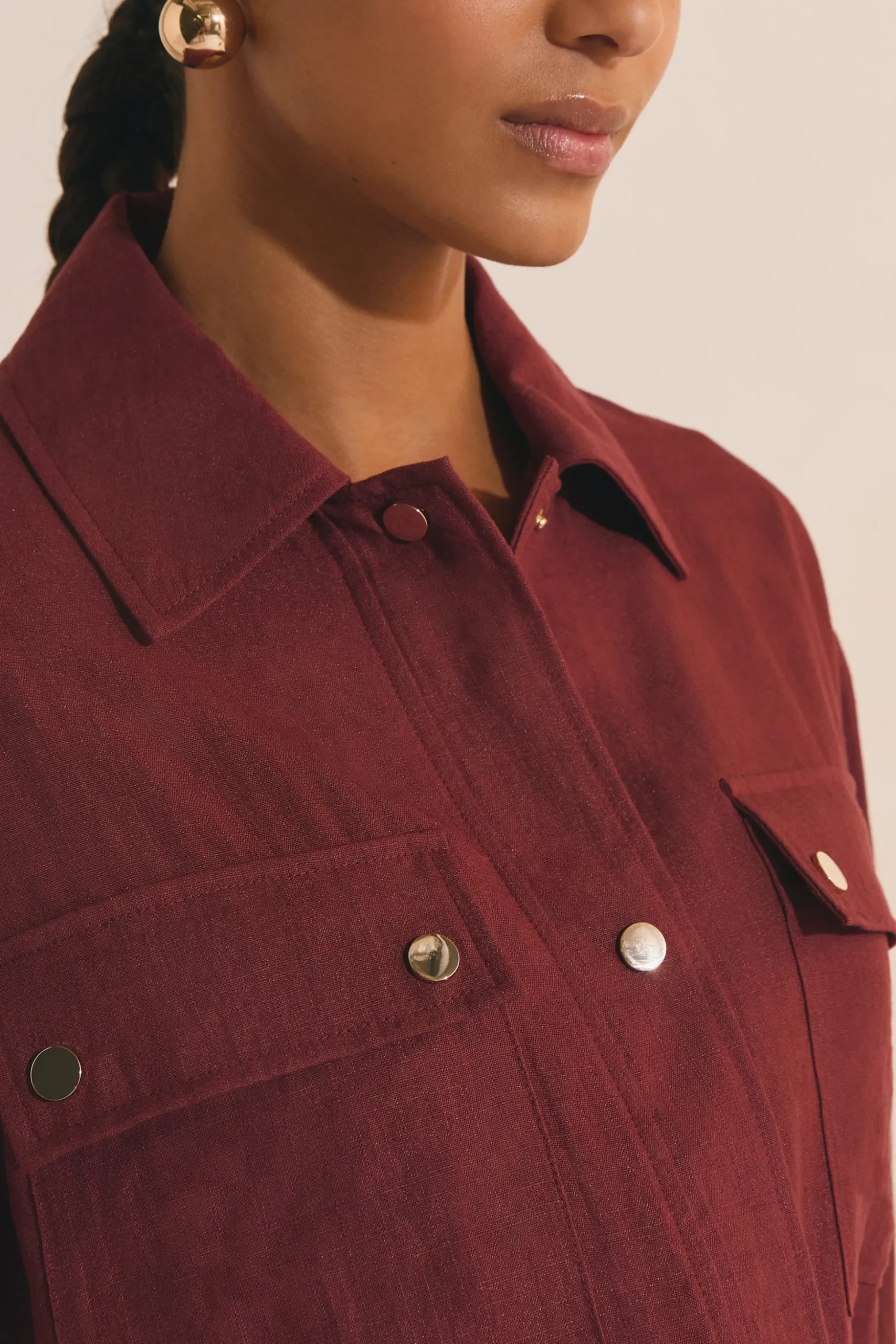 Veste casual avec détails boutonnés argentés