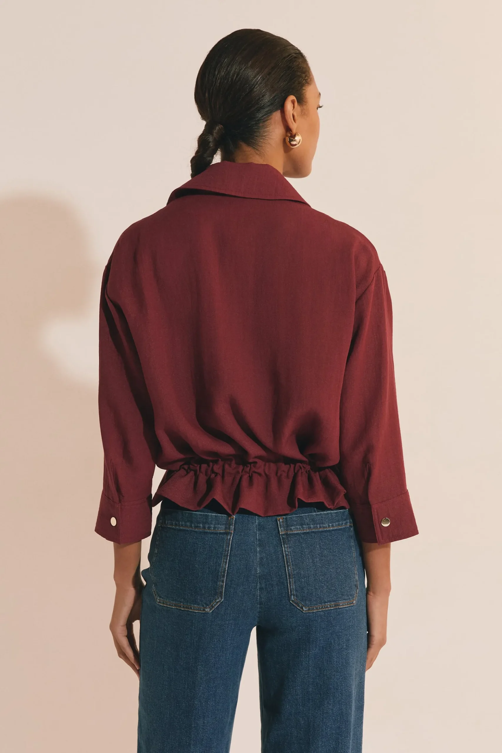 Veste casual avec détails boutonnés argentés