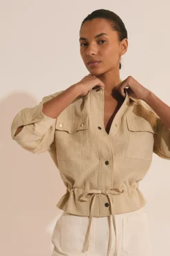 Veste casual avec détails boutonnés argentés