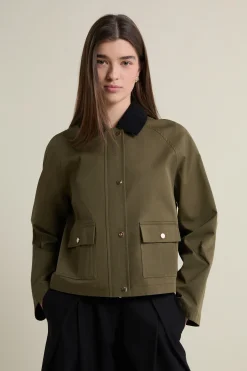 Veste courte à col velours