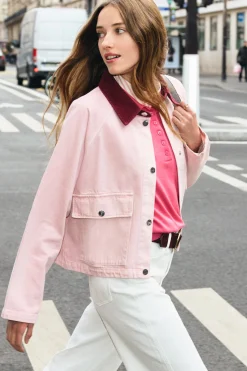 Veste courte à col velours