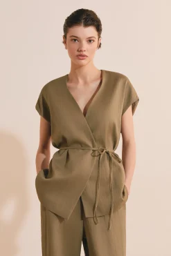 Veste kimono sans manches