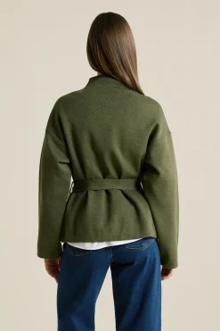 Veste maille ceinturée