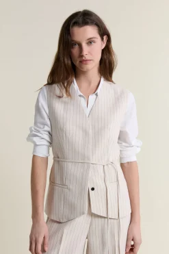 Veste sans manches à rayures