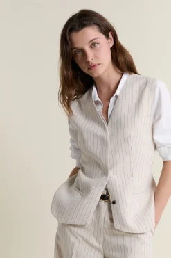 Veste sans manches à rayures